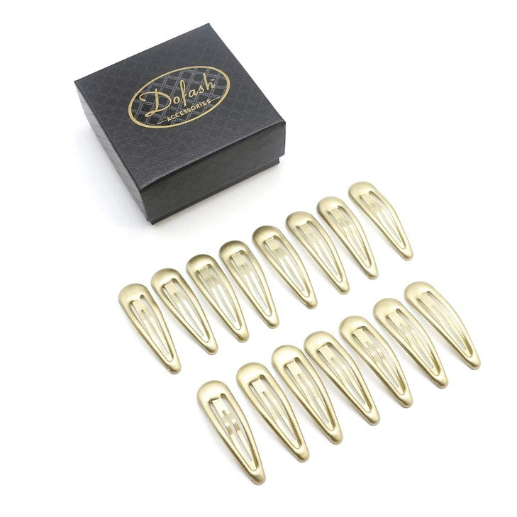 Dofash 20Pcs Ellipse Shaped Looks Like 3D Effect Epoxy Snap Hair Clips Hair Grips Metal Hair Clips 5Cm 2In Hair Accessories For Girls Blonde