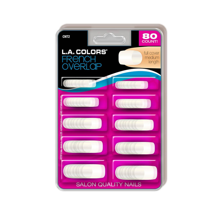 L.A. Colors Nail Tips Carded 80 Ct Nail Tips French Overlap Cnt2A