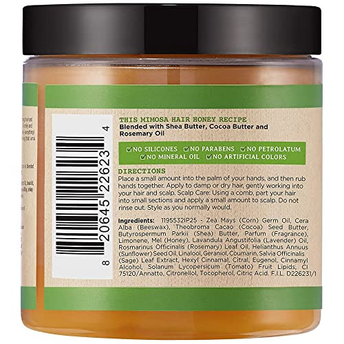 Carol's Daughter Mimosa Hair Honey Shine Pomade for Textured and Curly Hair - with Shea Butter & Rosemary Oil, 8 fl oz