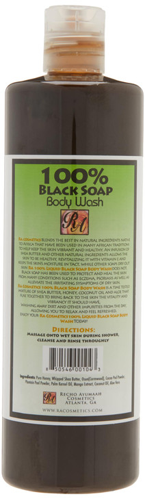 RA COSMETICS 100% Black Soap Body Wash Mango Scent 13 Fl Oz