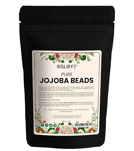Oslove Organics Pure Jojoba Beads 20 Per 40 Mesh Size Cleanses And Exfoliates Skin Use In Soaps Cleansers And Scrubs 4Oz