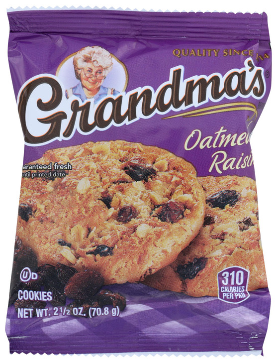 Grandma S Cookies Oatmeal Raisin Flavored 4 Packs 2 Per Pack