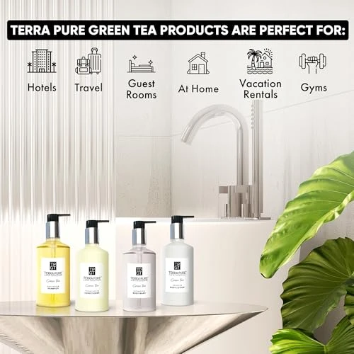 Terra Pure Hotel Amenities Set Shampoo And Conditioner 4 Count