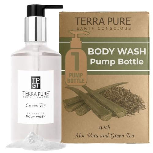 Terra Pure Green Tea Body Wash 10.14 Oz. With Organic Honey And Aloe Vera Single