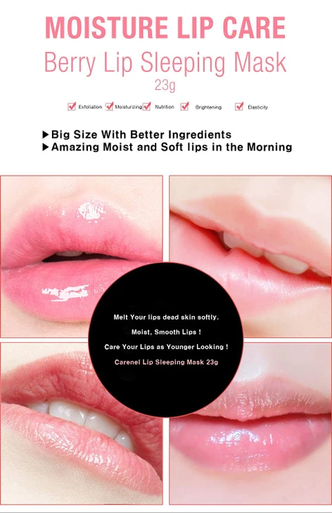 Lip Mask Overnight 23G Berry Moisturizer For Dry Lips Overnight Treatments Balm Day And Night Repair Gloss Scrubs Exfoliator