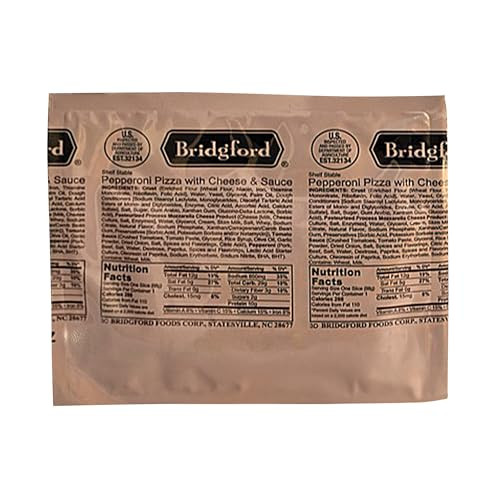 Bridgford Pepperoni Pizza Slice With Cheese Shelf Stable Survival Food Storage Meals 3 Pack Long Shelf Life High Protein Survival Meals For