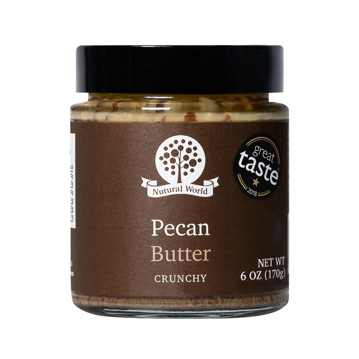 Nutural World Crunchy Pecan Nut Butter 6 Oz 170G Great Taste Award Winner Pure 100 Percent Single Ingredient
