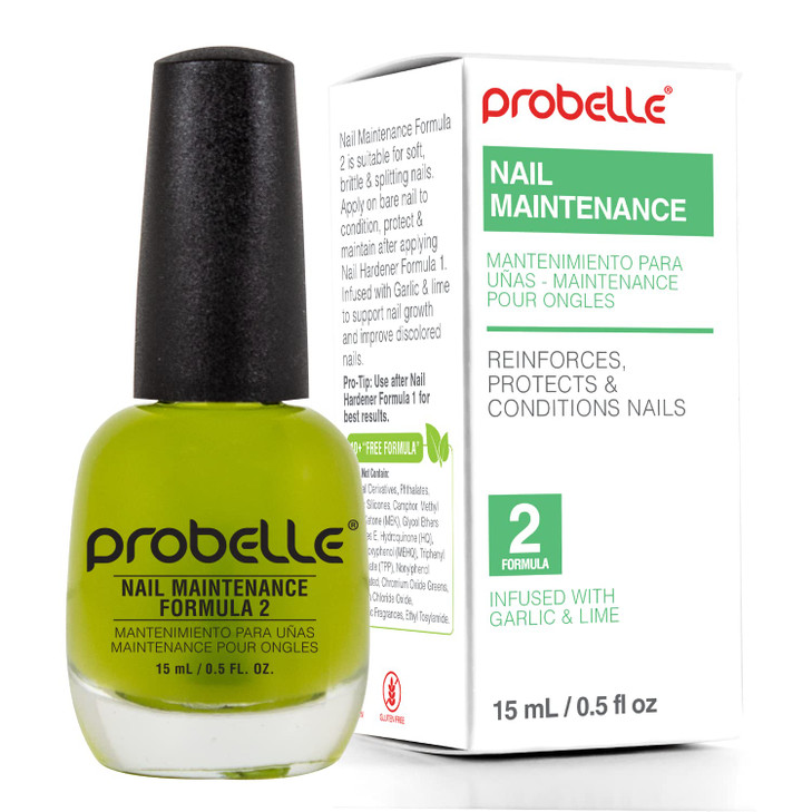Probelle Nail Maintenance Formula 2 Nail Hardener And Strengthener For Soft Brittle And Splitting Nails Reinforces Protects Conditions