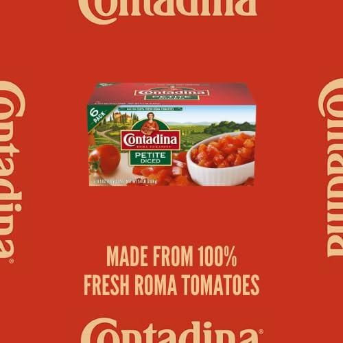Contadina Canned Petite Cut Diced Tomatoes 14.5 Oz Pack Of 6 Cans