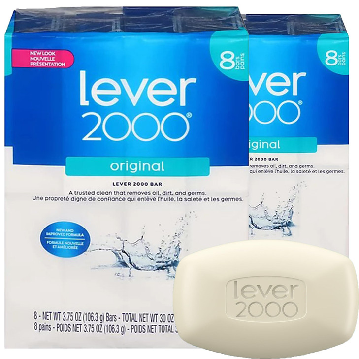 Lever 2000 Original Bar Soap Trusted Clean For Hands And Body 8 Bars 3.75 Oz Each Pack Of 2