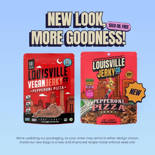 Louisville Jerky Co. Pepperoni Pizza Vegan Jerky 3 Oz 1 Pack