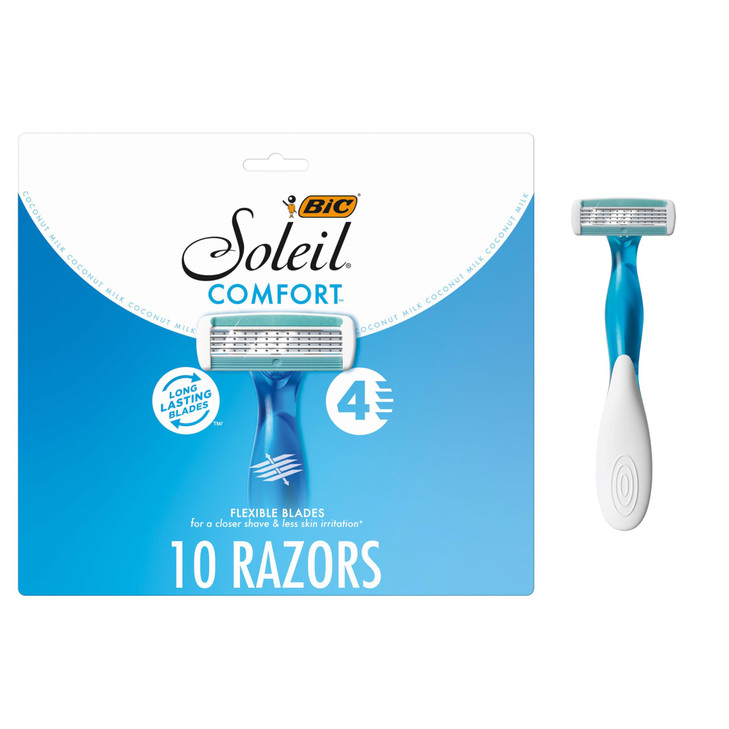 Bic Soleil 4 Womens Disposable 4 Blade Razors Flexible Head 10 Pack