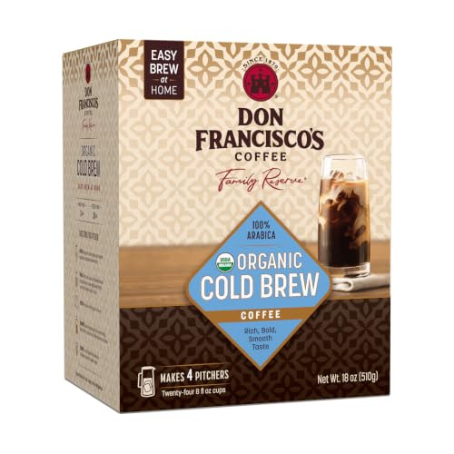 Don Francisco S Organic Cold Brew Coffee Pitcher Packs Med Dark Roast 8Ct
