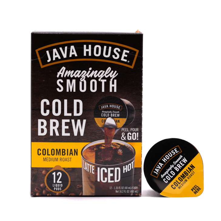 Java House Authentic Cold Brew Colombian Black Pods Colombian 12 Count 1.35 Fl Oz