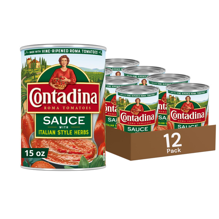 Contadina Tomato Sauce With Italian Herbs 15 Oz Pack Of 12 Cans