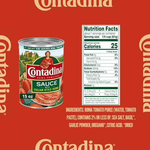 Contadina Tomato Sauce With Italian Herbs 15 Oz Pack Of 12 Cans