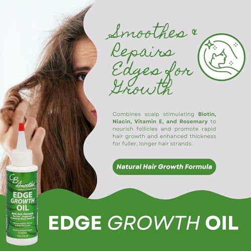 C B Smoothe Oil Natural Hair Growth Serum With Tea Tree Peppermint Jamaican Black Castor 4Oz Non Greasy Anti Itch Scalp Moisturizer Boosts