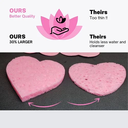 Compressed Facial Sponges 50 Count Natural Cellulose Sponges For Estheticians Face Cleansing Exfoliating And Makeup Removal Professional Spa