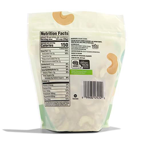 365 By Whole Foods Market Organic Cashews 10 Ounce