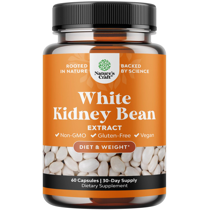 White Kidney Bean Extract Carb Blocker - White Kidney Beans Supplement for Metabolism Boost & Ease Calories from Starchy Food - Carb Control Suppleme