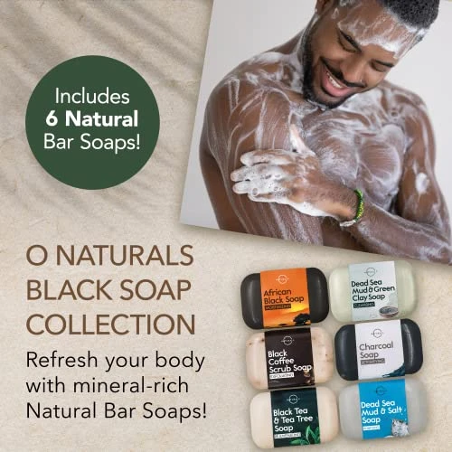 O Naturals Natural Mineral Soap Bar Black 6 Pack Gifts For Women