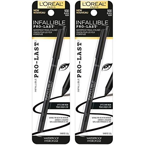 L Oreal Paris Makeup Infallible Pro Last Pencil Eyeliner Waterproof And Smudge Resistant Glides On Easily To Create Any Look Black 0.042 Oz.