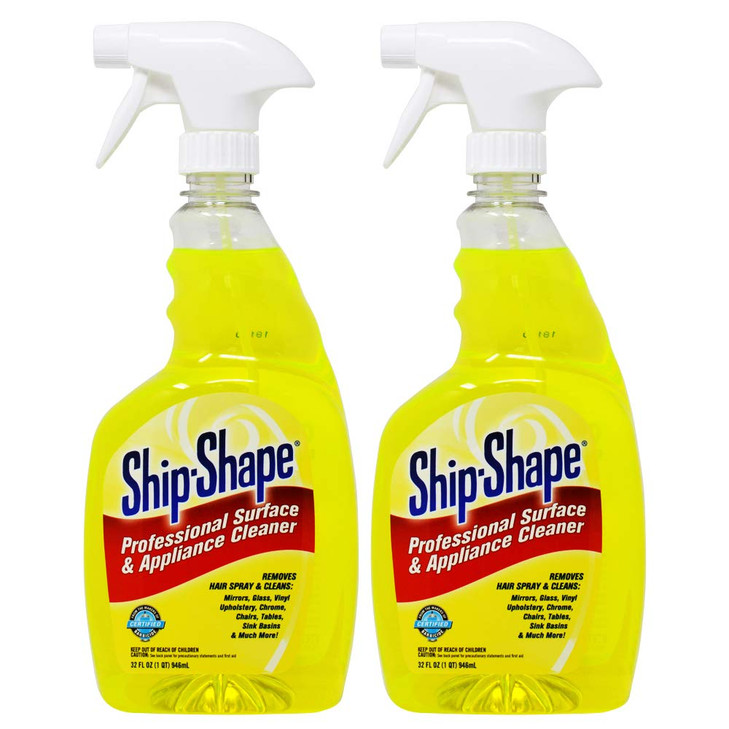 Ship Shape Professional Surface And Appliance Cleaner 2 Pack 32 Fl Oz Each All In One Salon Cleaning Spray Removes Hair Residue From Flat