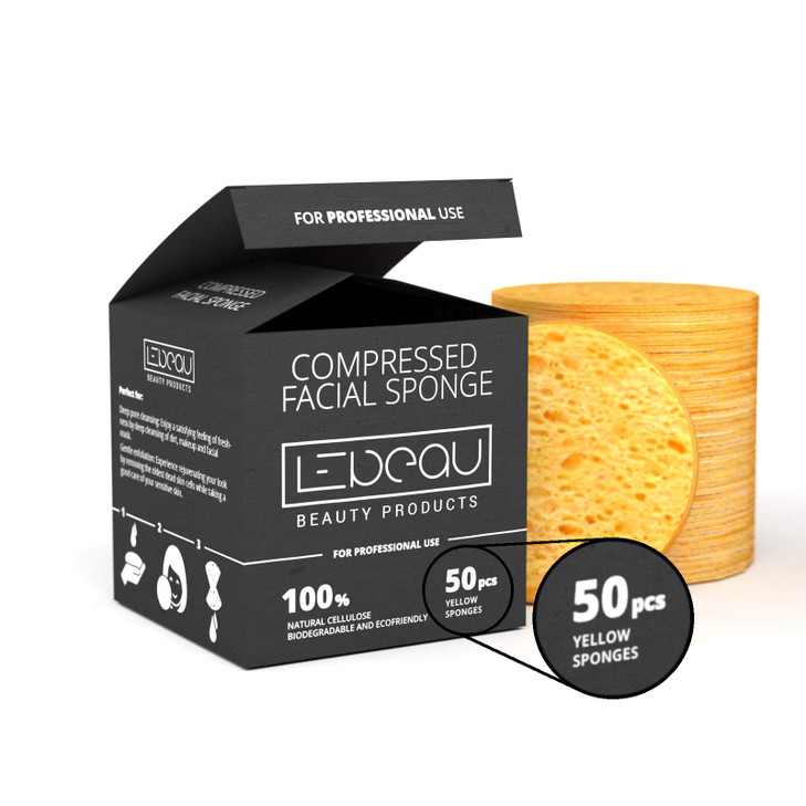 Lebeau Compressed Facial Sponges Face Sponges For Cleansing 100 Percent Natural Cellulose Facial Sponge Professional Spa Quality Face Sponge