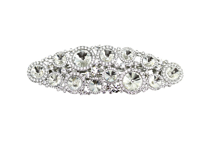 Faship Gorgeous Clear Premium Rhinestone Crystal Hair Barrette Clip