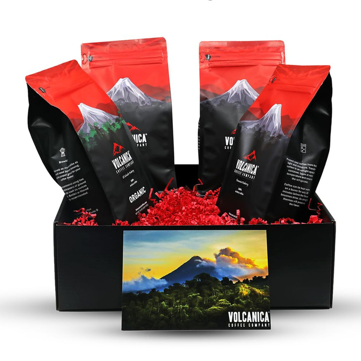 Exotic Peaberry Coffee Gift Box Whole Bean Fresh Roasted 4 X 16 Ounces Tanzania Costa Rica Brazil And Bolivia