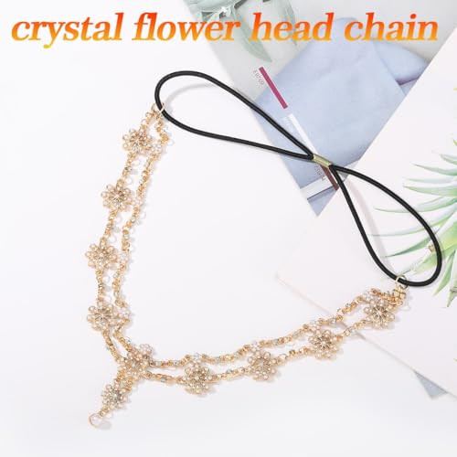 Unsutuo Hair Jewelry Head Chain Wedding Bohemian Floral Headband Elastic For Women