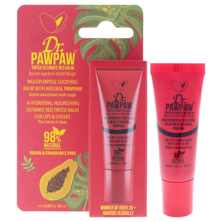 Dr.Pawpaw Tinted Ultimate Red Balm Multi Purpose Lip And Cheek Tint 0.33Fl Oz