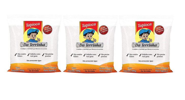 Tapioca Da Terrinha Terrinha Hydrated Tapioca 17.64 Oz Pack Of 3 Tapioca Hidratada Da Terrinha 500G