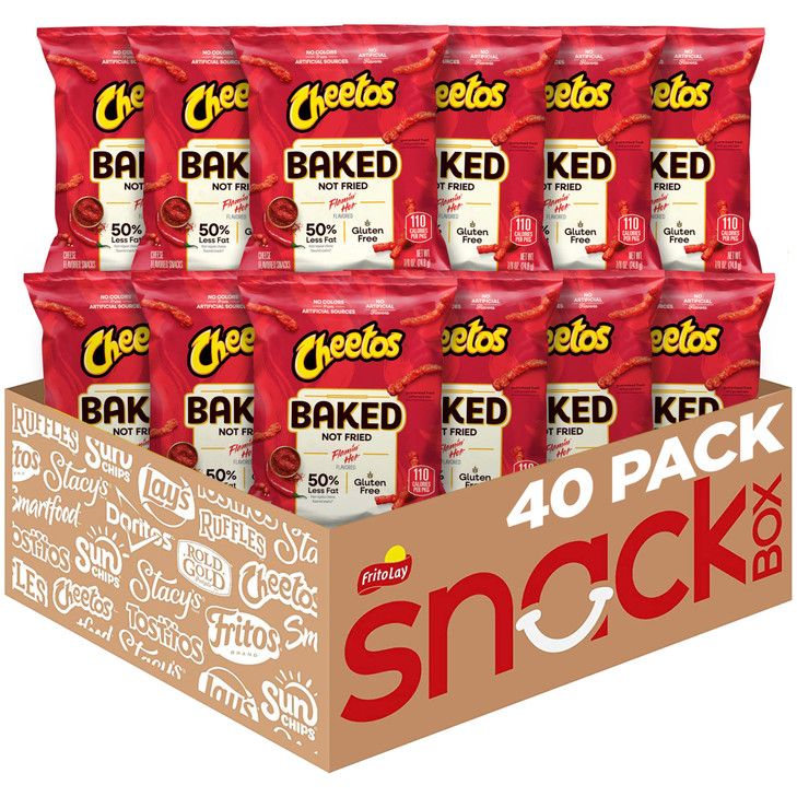 Frito Lay Baked Cheetos Crunchy Flamin Hot 0.87 Ounce Pack Of 40