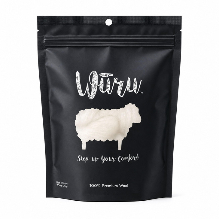 Wuru Blister Prevention Lambs Wool For Toes And Feet 100 Percent Merino Wool 1 Pk