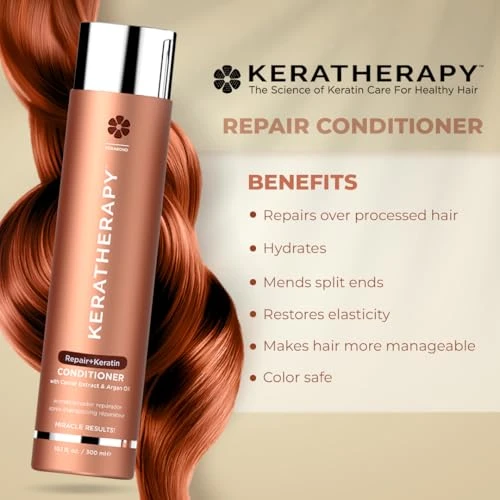 Keratherapy Keratin Infusion Repair Conditioner 10.1 Fl. Oz. 300 Ml Repairs Dry Damaged Or Frizzy Hair With Caviar Extract Argan Oil And