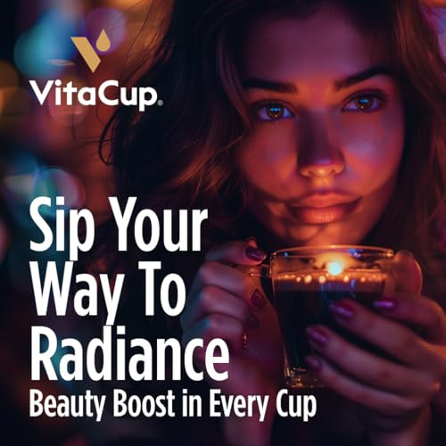 Vitacup Beauty Collagen Medium Dark Roast Coffee Pods 16Ct