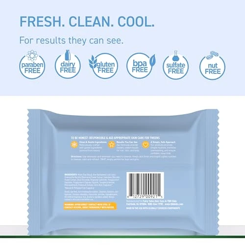 Tbh Kids Gentle Face Wipes Daily Cleansing And Hydrating Wipes For Preteens And Teens Soothing Chamomile And Calendula Sulfate And Paraben