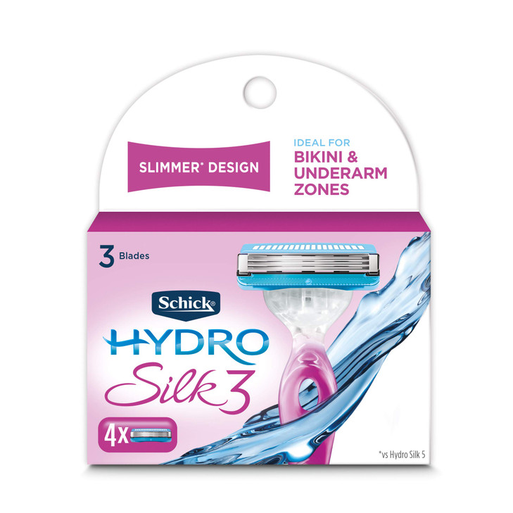 Schick Hydro Silk 3 Razor Blades Refills For Women 4 Count