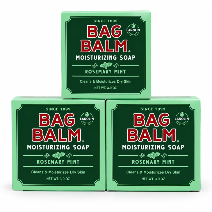 Bag Balm Moisturizing Bar Soap Gentle Soap For Dry Skin With Lanolin Hand And Body Cleansing Balm Rosemary And Mint Scented Sensitive Skin