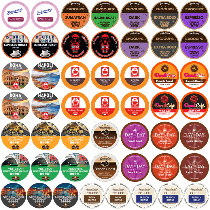 Crazy Cups Perfect Samplers Dark Roast Coffee Pods Variety Pack Sampler Assortment Of Extra Bold Single Serve Pods For K Cup Brewers 50
