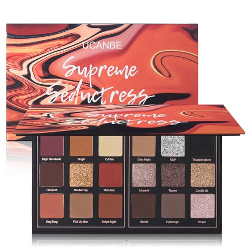 Matte Eyeshadow Palette Pro 18 Colors Pigmented Shimmer Glitter Eye Shadow Palette Long Lasting Waterproof Dark Smokey Powder Cosmetics