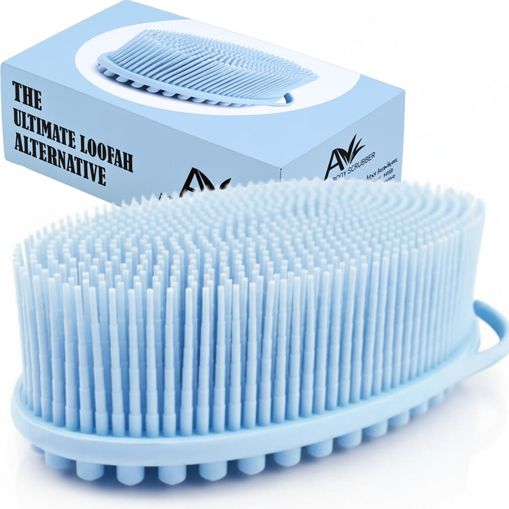 Avilana Premium Silicone Body Scrubber Trusted Since 2017 Sgs Certified Food Grade Dual Sided Bath Brush Quick Dry Exfoliating Loofah