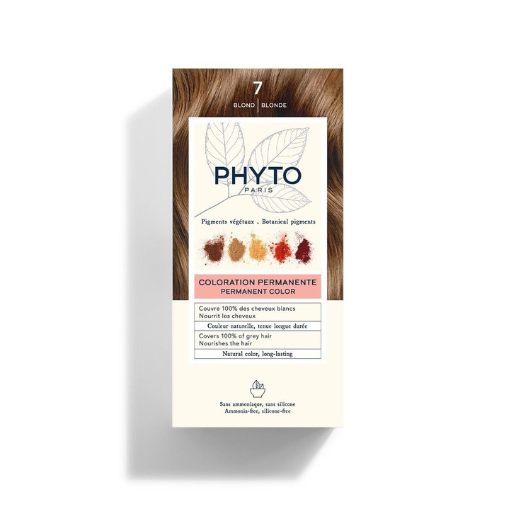 Phyto Phytocolor Permanent Hair Color 7 Blonde 100 Percent Grey Coverage With Botanical Pigments Ammonia Free Ppd Free And Resorcin Free