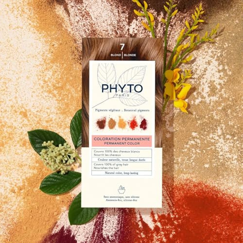 Phyto Phytocolor Permanent Hair Color 7 Blonde 100 Percent Grey Coverage With Botanical Pigments Ammonia Free Ppd Free And Resorcin Free