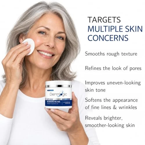 Anti Aging Resurfacing Peel Pads With Aha Plus Bha Glycolic Lactic And Salicylic Acid Dual Sided Exfoliating Pads For Fine Line And Wrinkle