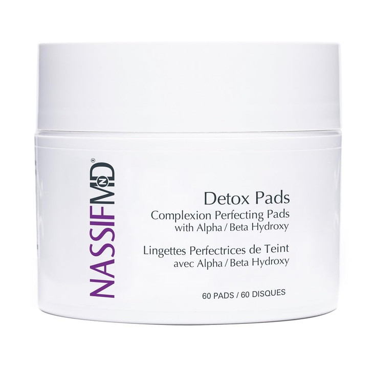 Nassifmd Exfoliating Detox Pads Surgeon Created Aha Bha Facial Pads For Deep Cleansing Smoother Texture And Glowing Skin Reduces Pores Firms