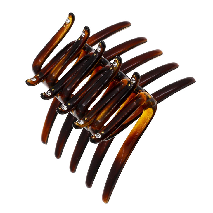 Camila Paris Cp2634 French Two Sides Interlocking Comb Tortoise Shell For Ponytail Or Hair Updo Strong Hold Grip Hair Clips For Women No