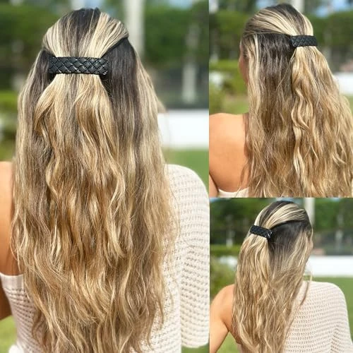 Camila Paris Cp2650 French Hair Barrette Clip For Girls Black Rubberized Metal Closure Strong Hold Grip Hair Clips For Women No Slip And