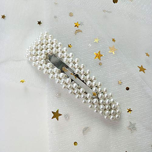 2Pcs Sweet Imitation Pearl Hair Clips Hairpin Simple Fashion Alloy Bb Hairgrip Hair Accessories For Women Drop Shaped Silver